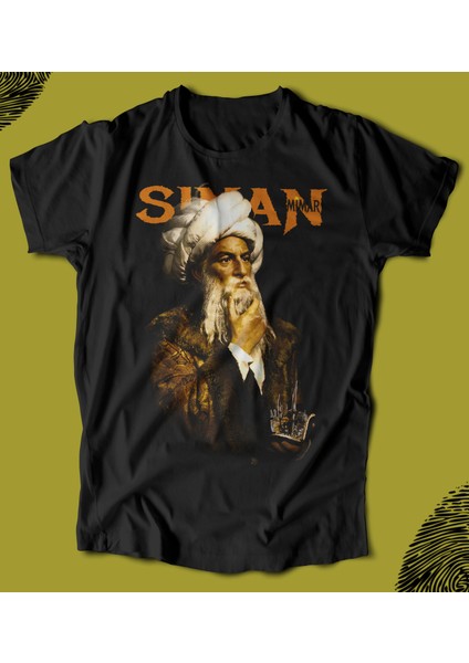' Osmanlı Serisi - Mimar Sinan' Baskılı 'regular-Fit' Unisex Tişört