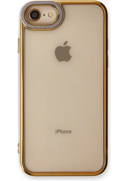 iPhone 7 Kılıf Liva Lens Silikon - Lila - YKD7109-5692