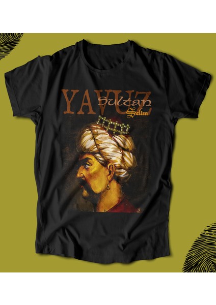 'osmanlı Serisi -Yavuz Sultan Selim' Baskılı 'regular-Fit' Unisex Tişört