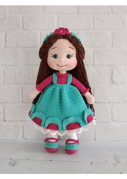 Mint Yeşili Merve Bebek Amigurumi Organik Oyuncak