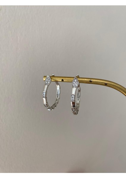 Xuping Orta Boy Taşlı Silver Halka Küpe modelleri