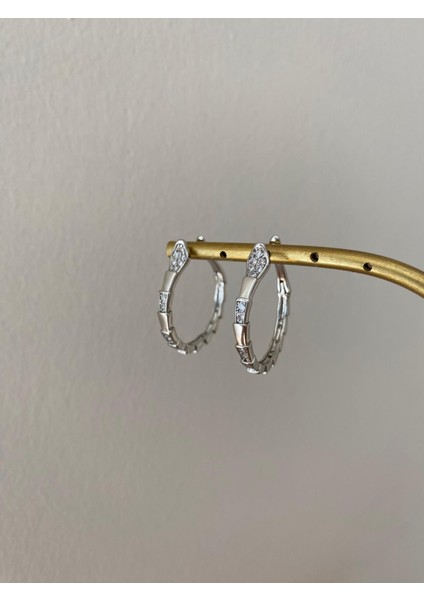 Xuping Orta Boy Taşlı Silver Halka Küpe indirimleri