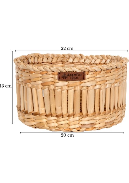 %100 El Yapımı Doğal Hasır Sepet | 20X12 cm Çok Amaçlı Organizer | Mutfak, Salon, Yatak Odası Düzenleyici indirimleri