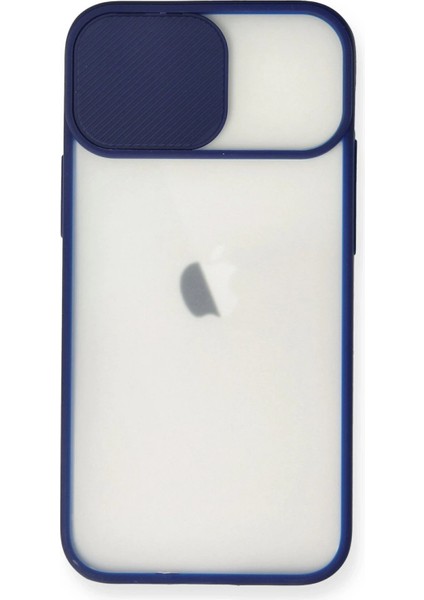 iPhone 11 Kılıf Palm Buzlu Kamera Sürgülü Silikon - Lacivert - YKD3536-8233