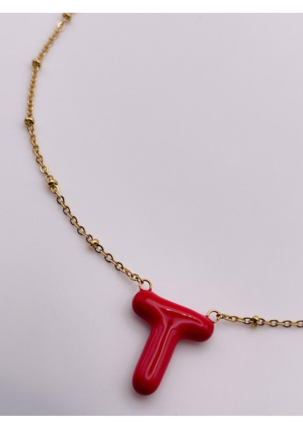 Çelik Kolye T Harfli Kolye Renkli Balon Harf Kolye fiyatları