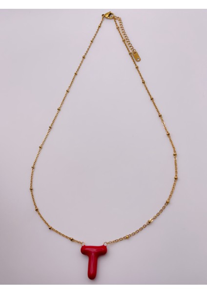 Çelik Kolye T Harfli Kolye Renkli Balon Harf Kolye indirimleri