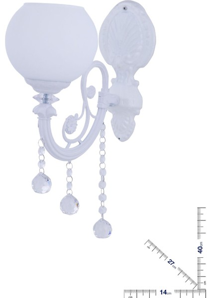 Lüx Beyaz Opal Camlı Aplik, Şık ve Zarif Aydınlatma Parçası