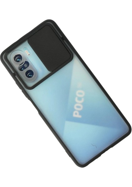 Xiaomi Poco F3 Kılıf Palm Buzlu Kamera Sürgülü Silikon - Siyah - YKD1677-7007