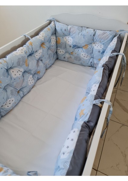 80X130 Beşik Uyumlu 4 Parça Beşik Kenar Koruma Takımı – %100 Pamuk – Yıkanabilir modelleri