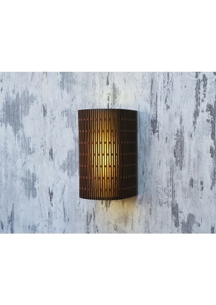 Kahverengi 3D Yansıtıcı Çift Yönlü Ahşap Salon Duvar Aplikası