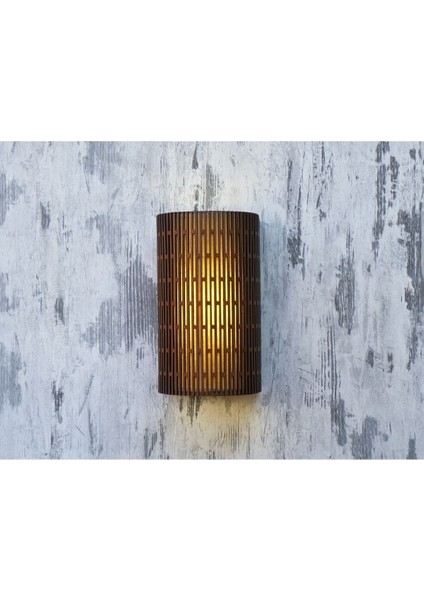 Kahverengi 3D Yansıtıcı Çift Yönlü Ahşap Salon Duvar Aplikası indirimleri