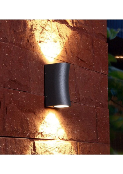 Dış Mekan Güçlü 6W Günışığı Aplikası, Siyah, Parlak ve Şık Tasarım