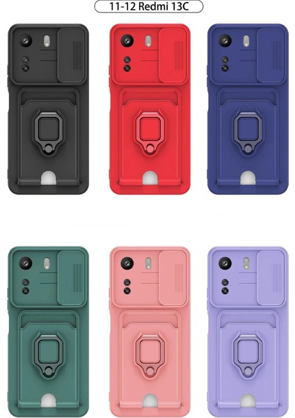 Xiaomi Redmi 13C Kılıf Zuma Kartvizitli Yüzüklü Silikon - Siyah - YKD3111-7813 indirimleri