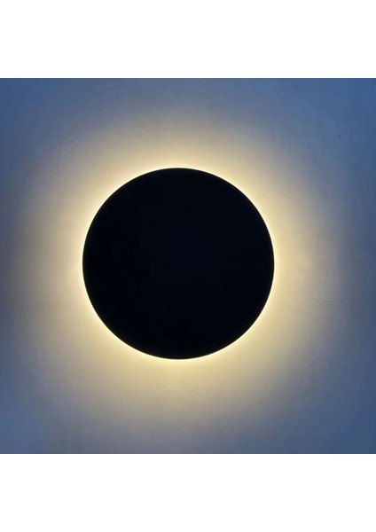 Ahşap Yuvarlak Dekoratif LED Aplik Renk Ayarlı 15W IP65 Siyah modelleri