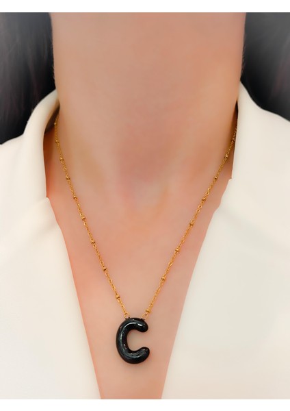 Çelik Kolye C Harfli Kolye Renkli Balon Harf Kolye fiyatları