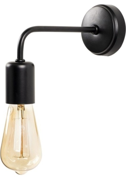 Şık Metal Dekoratif Duvar Aplikası, Siyah Renk, Modern ve Estetik Tasarım