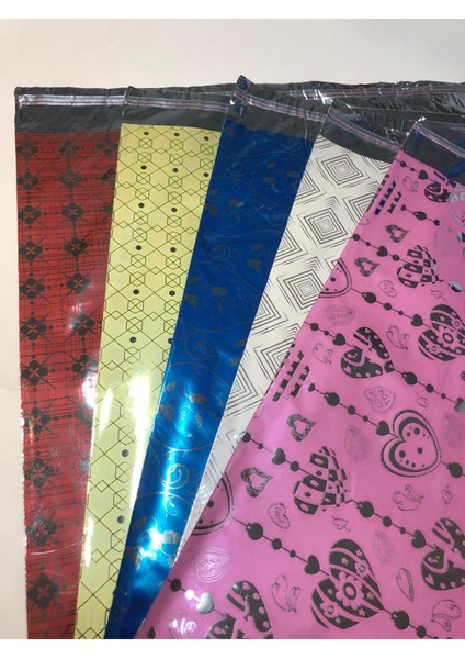5 Adet Tek Desen 30X35 Yapışkanlı Hediye Ambalaj Paketi Metalize Hediye Poşeti fiyatları