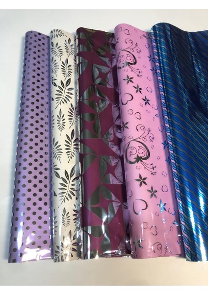 5 Adet Tek Desen 30X35 Yapışkanlı Hediye Ambalaj Paketi Metalize Hediye Poşeti