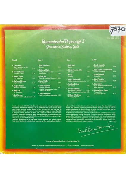 Romantische Popsongs 3 Double Lp Plak fiyatları