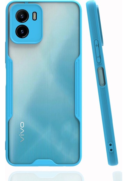 Vivo Y15S Kılıf Platin Silikon - Mavi - YKD1349-3935
