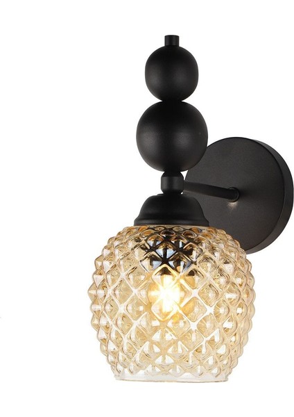 Şık Siyah Bal Cam Aplik, Modern ve Zarif Dekoratif Aydınlatma Parçası fiyatları