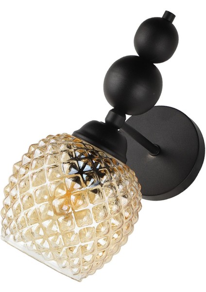Şık Siyah Bal Cam Aplik, Modern ve Zarif Dekoratif Aydınlatma Parçası fırsatları