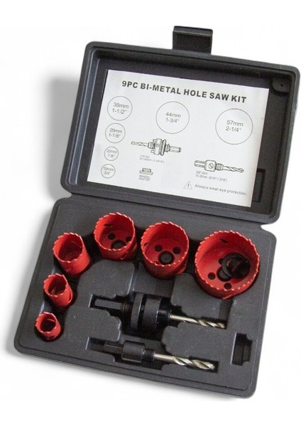 9pcs Bi-Metal Panç Takımı 19-57 mm modelleri