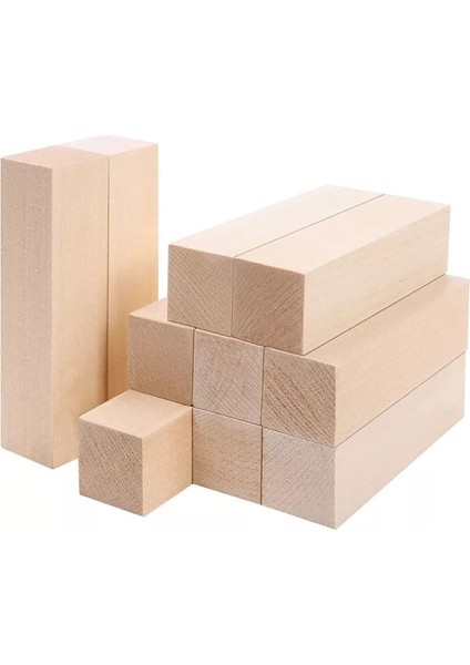 Renkli 4,5X9X10 cm Ihlamur Çıta Kereste Tahta Seti