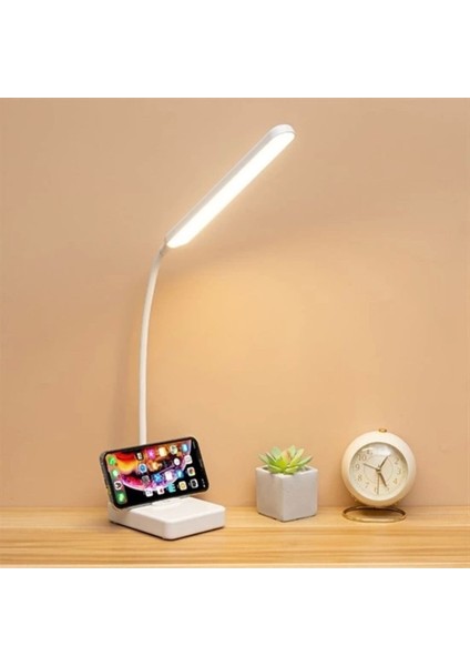 Ince Uzun USB Dokunmatik 3 Kademeli 360° Dönen LED Masa Lambası