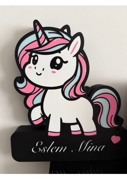 Pembe Unicorn Desenli Duvara Monte Lamba, USB Açık ve Kapa Anahtarlı, Şık Tasarım fiyatları