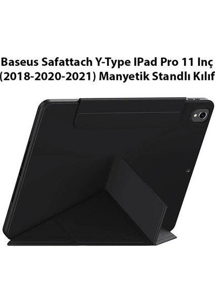 Baseus Safattach Y-Type IPad Pro 11 Inç (2018-2020-2021) Manyetik Standlı Kılıf- - YKD9197-8927