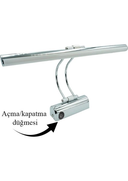 Şık Beyazışık Banyo Aynası ve LED Aplik 35 cm