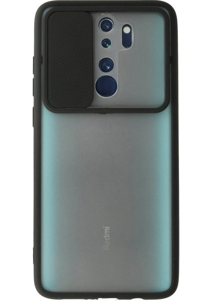 Xiaomi Redmi Note 8 Pro Kılıf Palm Buzlu Kamera Sürgülü Silikon - Siyah - YKD8715-6352