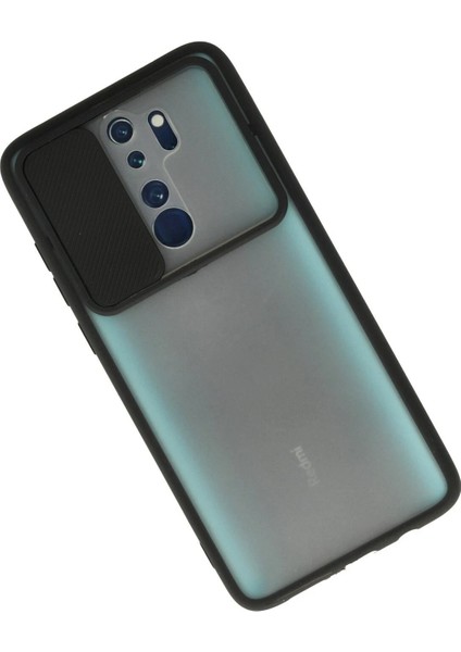 Xiaomi Redmi Note 8 Pro Kılıf Palm Buzlu Kamera Sürgülü Silikon - Siyah - YKD8715-6352