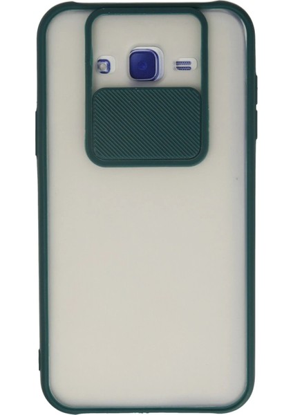 Samsung Galaxy J7 Kılıf Palm Buzlu Kamera Sürgülü Silikon - Yeşil - YKD9397-4780