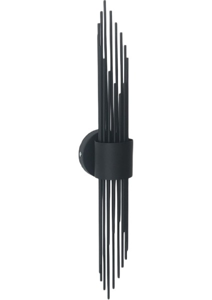 Şık Siyah Angora Duvar Aplikası, LED Aydınlatma ile Dekoratif Dokunuş