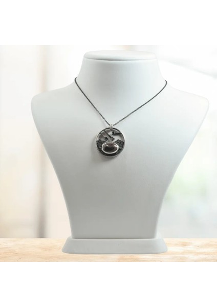 Akik (Agate) Taşı Gümüş Kolye (Özel Seri)