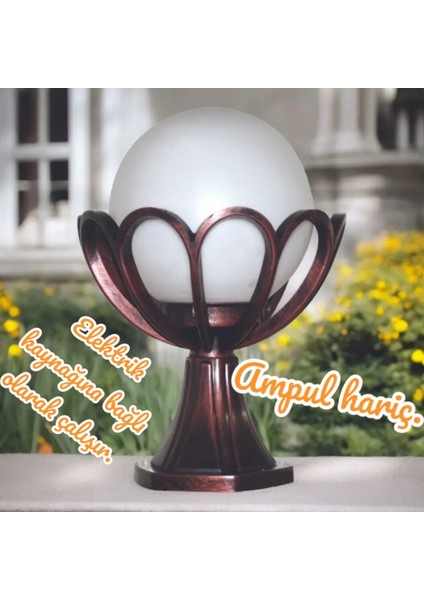 E27 Bakır Eskitme Duvar Aydınlatma Armatürü, Bahçe Dekor Papatya Tasarımı