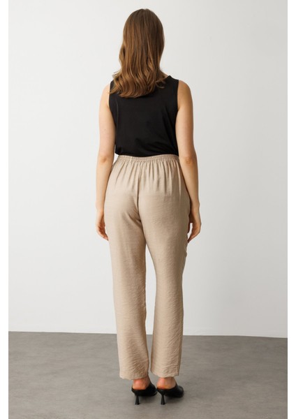 Beli Lastikli Büyük Beden Pantolon