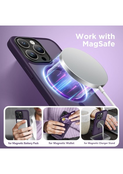 iPhone 16 Pro Max Uyumlu Kamera Korumalı Magsafe Wireless Şarj Özellikli Mat Silikon Kılıf