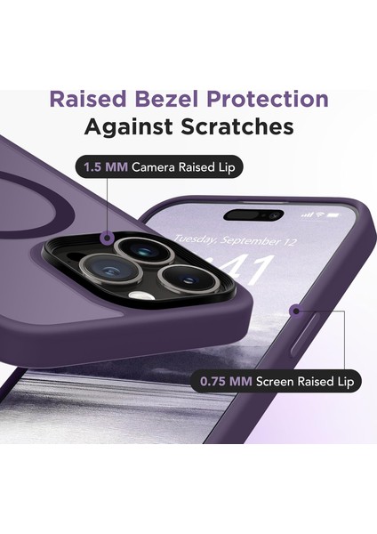 iPhone 16 Pro Max Uyumlu Kamera Korumalı Magsafe Wireless Şarj Özellikli Mat Silikon Kılıf