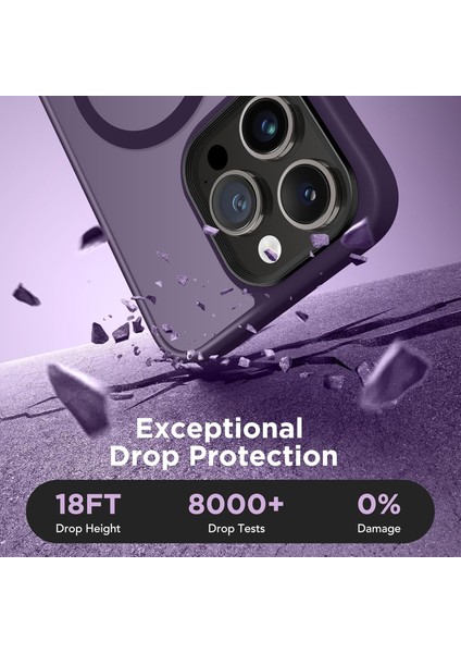 iPhone 16 Pro Max Uyumlu Kamera Korumalı Magsafe Wireless Şarj Özellikli Mat Silikon Kılıf