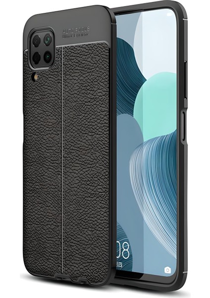 Huawei P40 Lite Uyumlu Kamera Korumalı Deri Görünümlü Silikon Kılıf