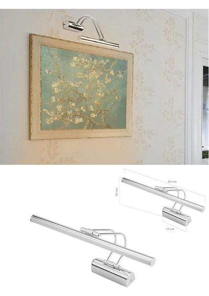 Şık 35 cm Krom Aplik ile Banyo ve Duvar Dekoru Işığı Sarı Gün Işığı fırsatları