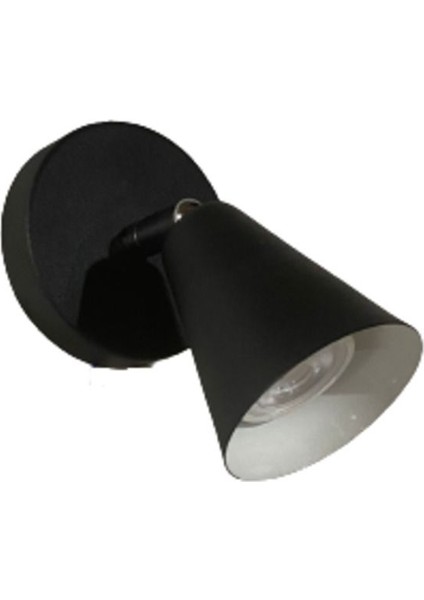 Siyah Metal Mafsallı Spot, 180° Döner Aplik, Beyaz LED Ampullü, Modern Tasarım fiyatları