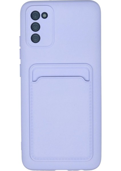 Samsung Galaxy A02S Kılıf Kelvin Kartvizitli Silikon - Lila - YKD6721-4674