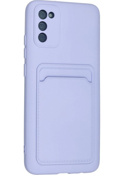 Samsung Galaxy A02S Kılıf Kelvin Kartvizitli Silikon - Lila - YKD6721-4674