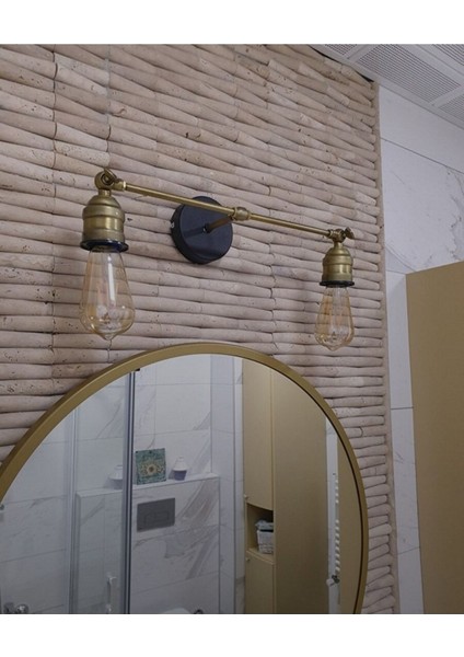 Rustik Vintage Metal Duvar Aplik, 2XE27 Duy, Şık ve Şık Tasarım ile Tarzınıza Tarz Katın