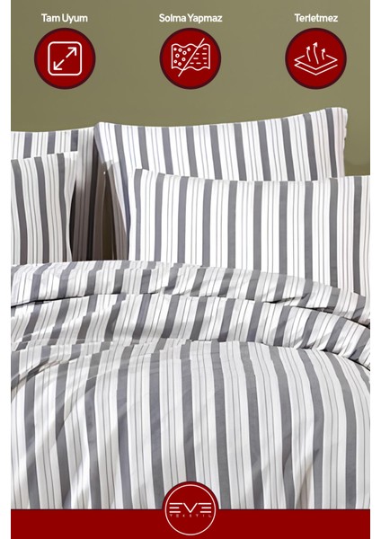 Saten Çizgili Çift Kişilik Lüks Nevresim Takımı Set 200X200 cm modelleri