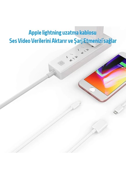 Ally Apple Iphone Lightning Uzatma Kablosu 2 METRE-(1903) - YKD7638-3910